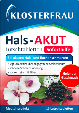 Klosterfrau Throat-Acute lozenges, 16 pcs