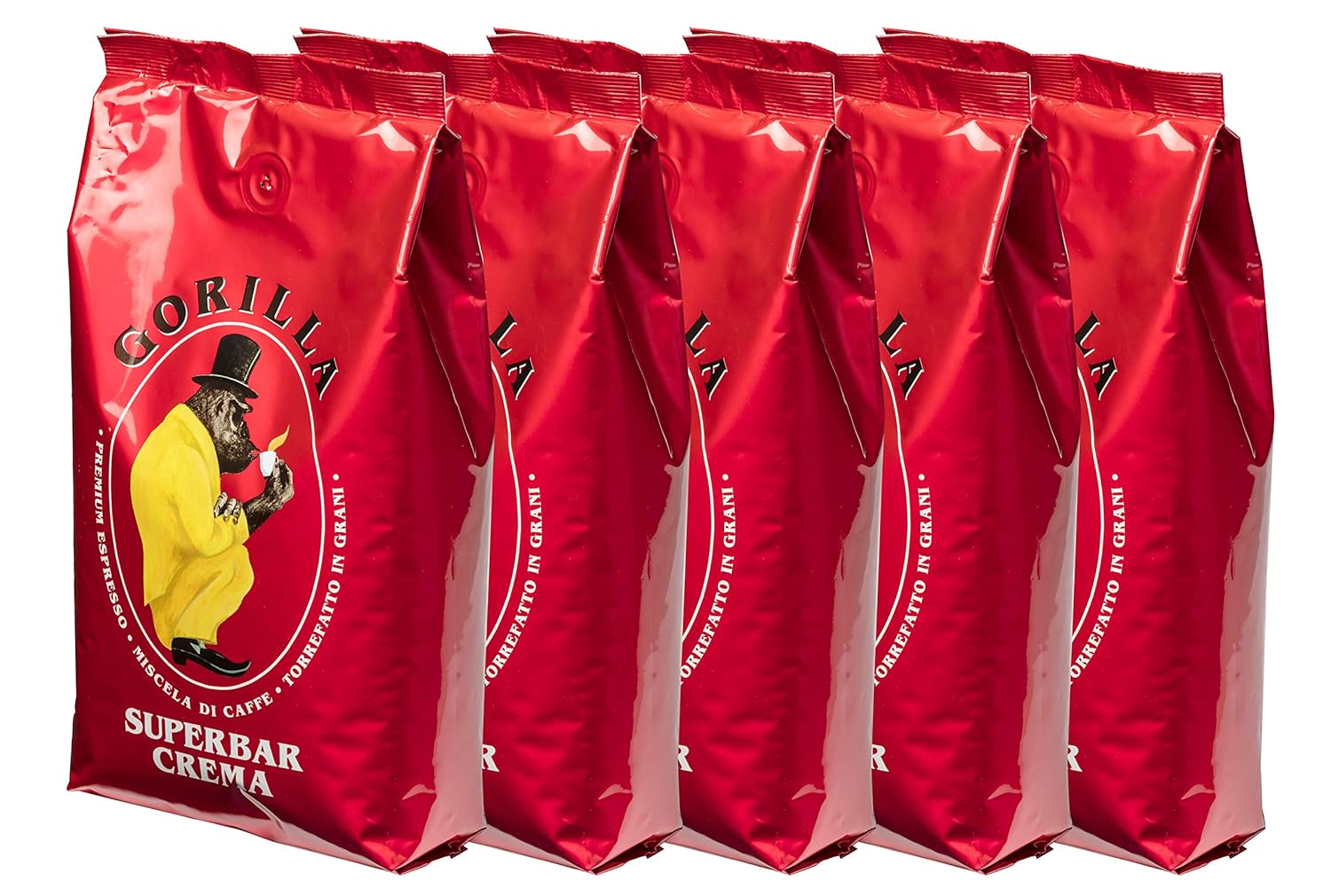 Joerges Espresso Gorilla Super Bar Crema, 5er Pack (5 x 1 kg) coffee beans