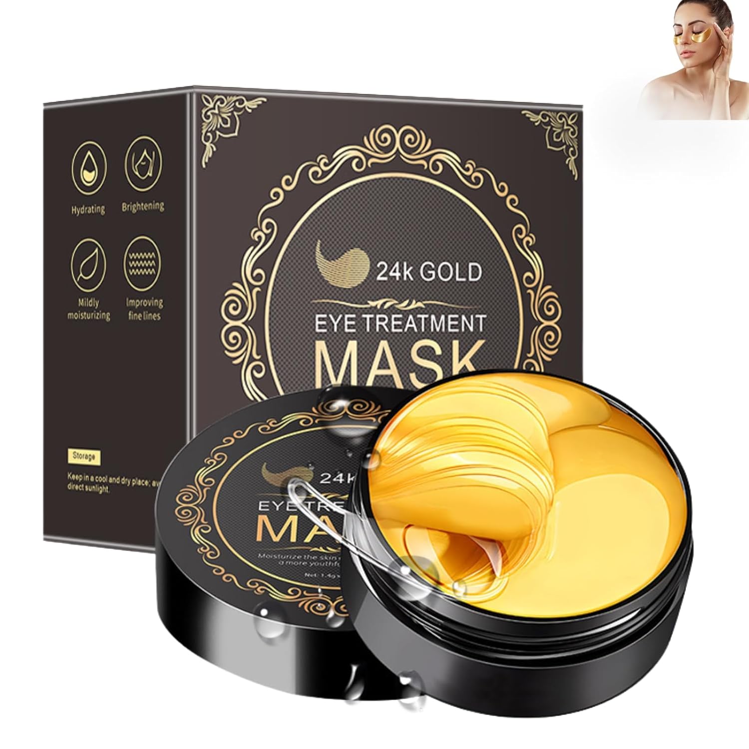 Pack of 60 Eye Pads Against Dark Circles Hyaluronic Men and Women, Eye Pads Dark Circles Removal Eye Patches for Eye Care, Against Bags and Wrinkles Eye Mask