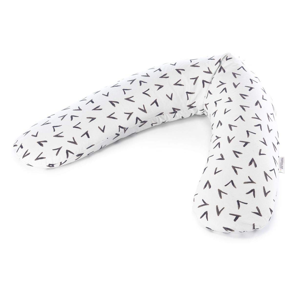 Theraline Original Nursing Pillow with Micro Beads Filling and Cotton Cover (Hooks Black and White)
