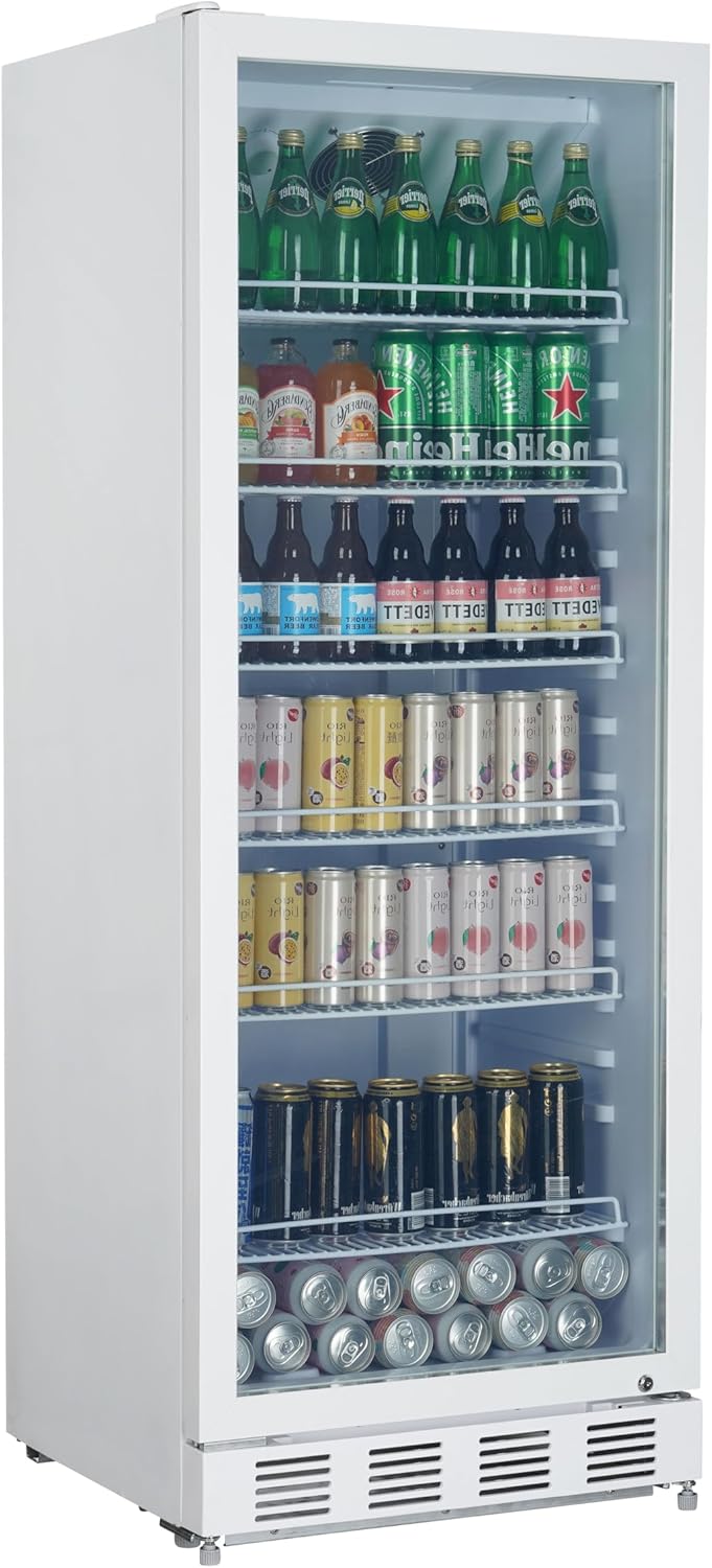 METRO Professional GSC4280 280L Metal Glass Drinks Refrigerator Vented Cooling 210W with Lock White