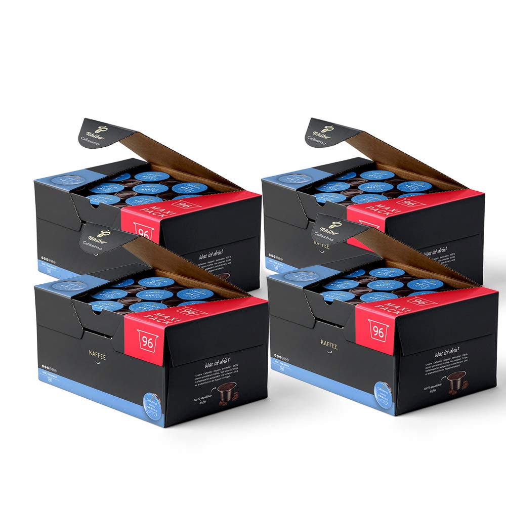 Tchibo Cafissimo Vorratsbox Kaffee Filterkaffee mild Kaffeekapseln, 384 Stück – 4x96 Kapseln (Kaffee, mild mit sanften Röstaromen), nachhaltig & fair gehandelt