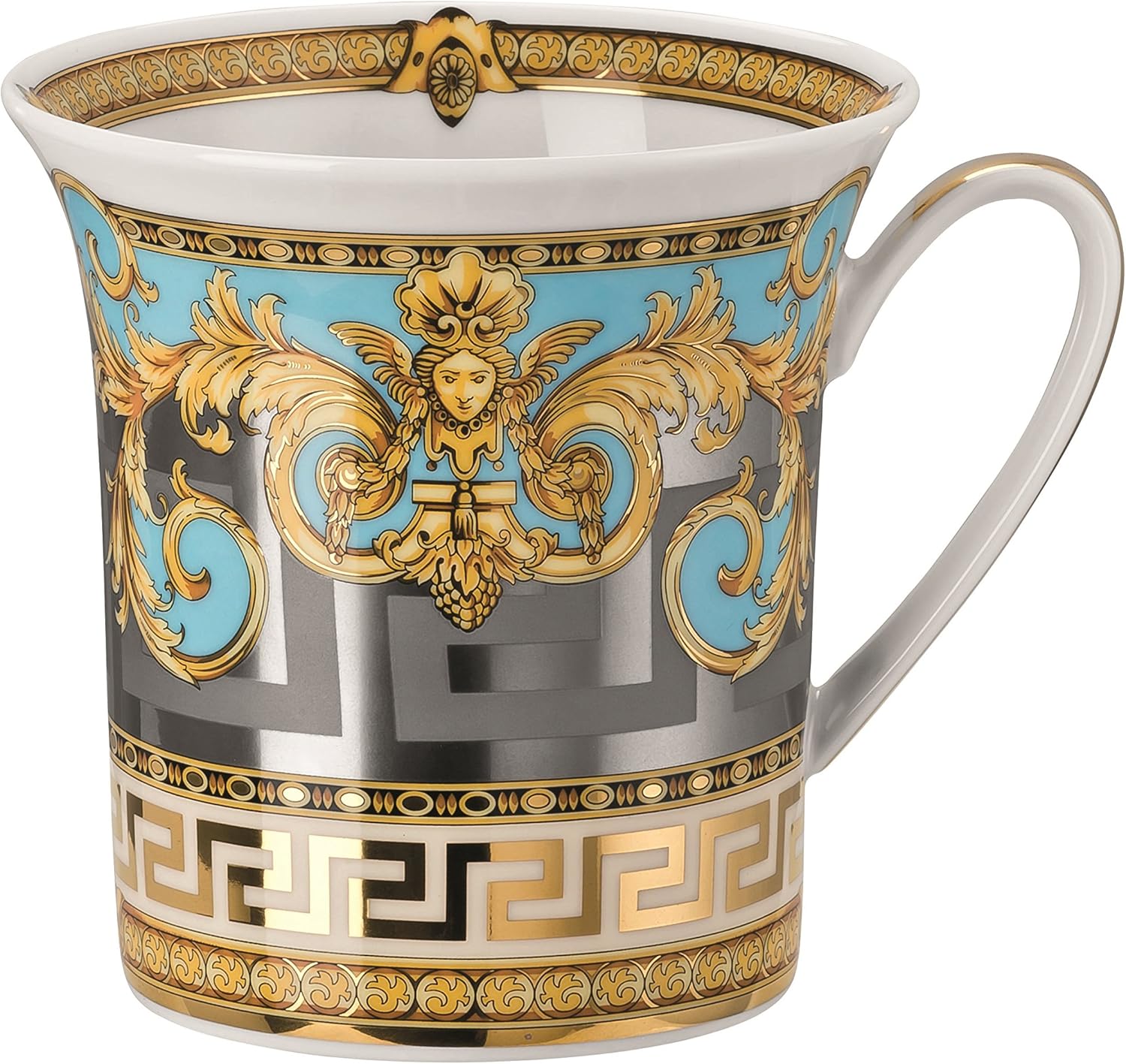 Rosenthal Versace by Handled Mug, Mug – Coffee Mug – Prestige Gala Bleu – 350 ml – Porcelain