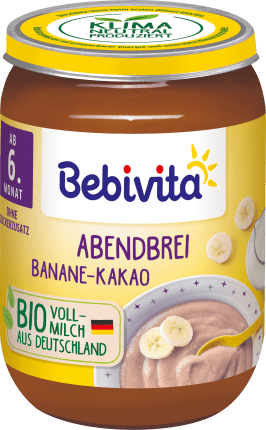 Bebivita Banana-cocoa evening porridge, from the 6th month, 190 g
