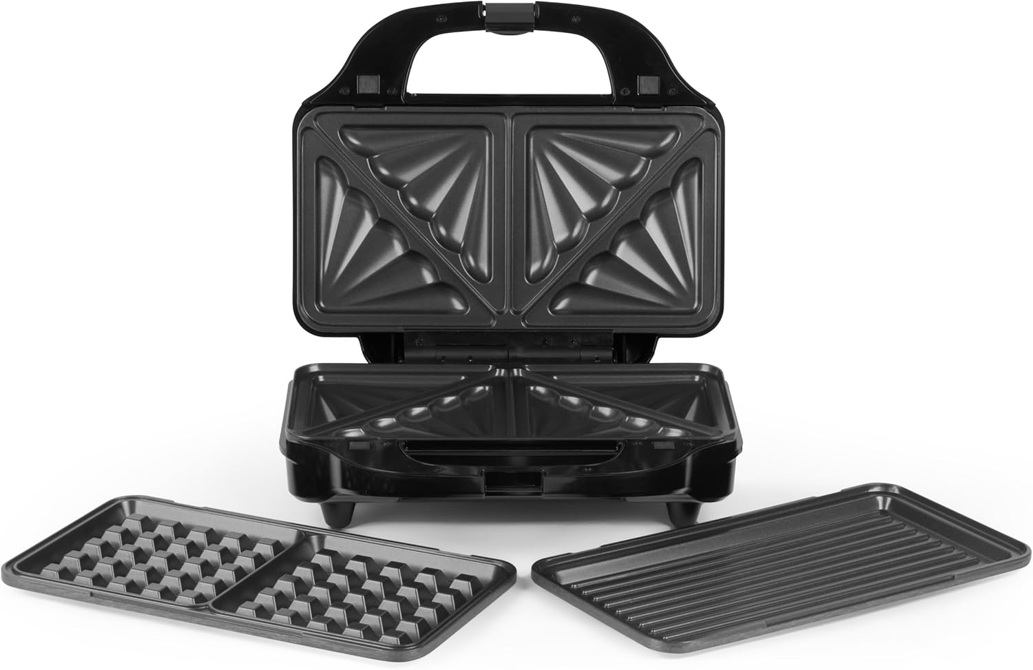 Salter 3-in-1 Snack Machine - Sandwich Toaster, Waffle Iron, Panini Press Grill, with Removable Deep Filling Plates, Non-Stick Coating, 900 W, Automatic Temperature Control, EK2143TFVDE