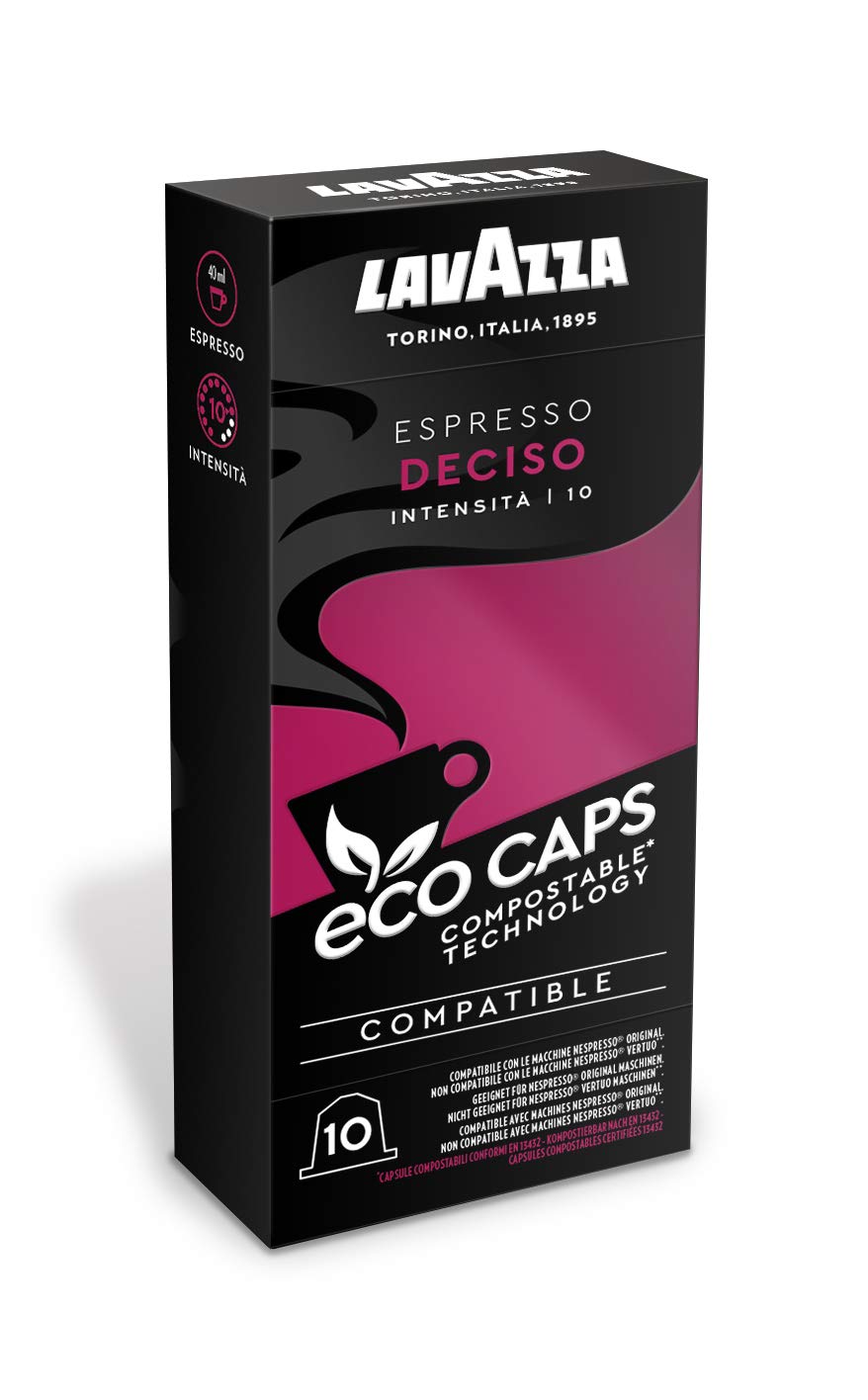 Lavazza Eco Kaffeekapseln - Espresso Deciso - Nespresso kompatibel - 50 Kapseln - 5er Pack (5 x 53g)