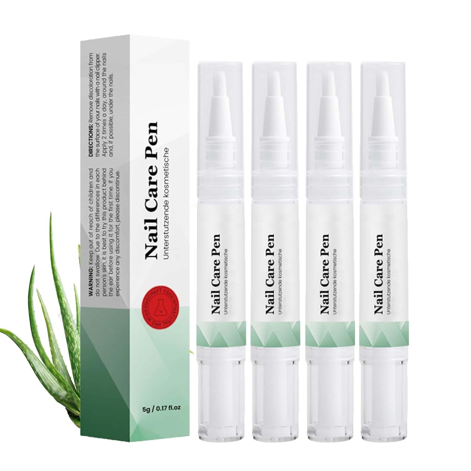 hgerGWW Nail Care Pen - The Original, Nail Fungus Pen Austria, Nail Care Pen Cosmetic Care for Nail Fungal Infection, with Tea Tree Oil, Vitamin E & Aloe Vera (Pack of 4)