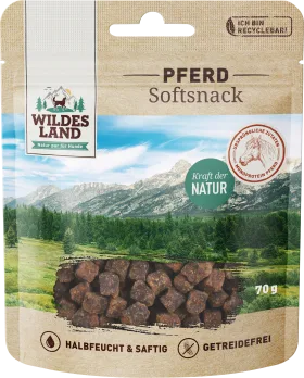 Wildes Land Dog treat with horse, soft snack, 70 g