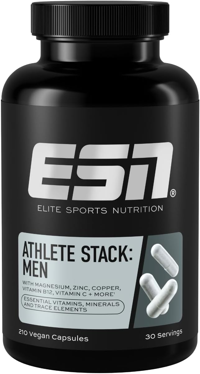 ESN Athlete Stack Men 2.0, 210 Capsules, All Essential Vitamins and Minerals, Vegan, Made in Germany