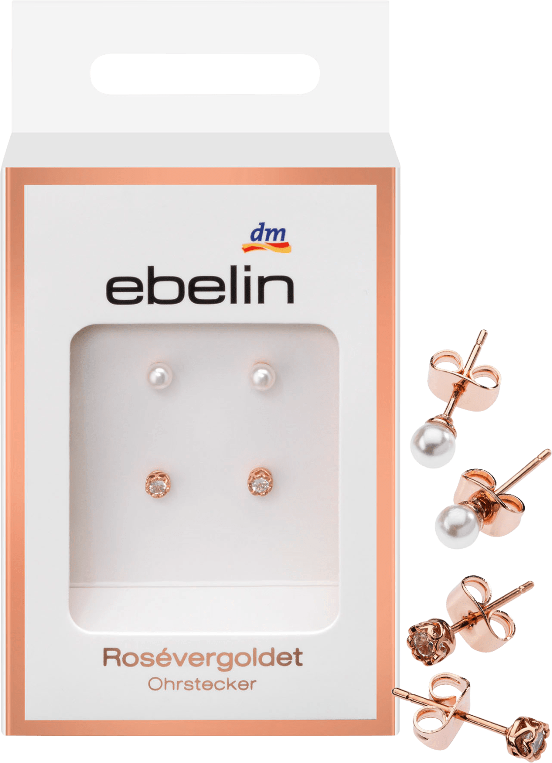 ebelin Earrings Rose Gold Fashion Jewelry, 4 Pcs
