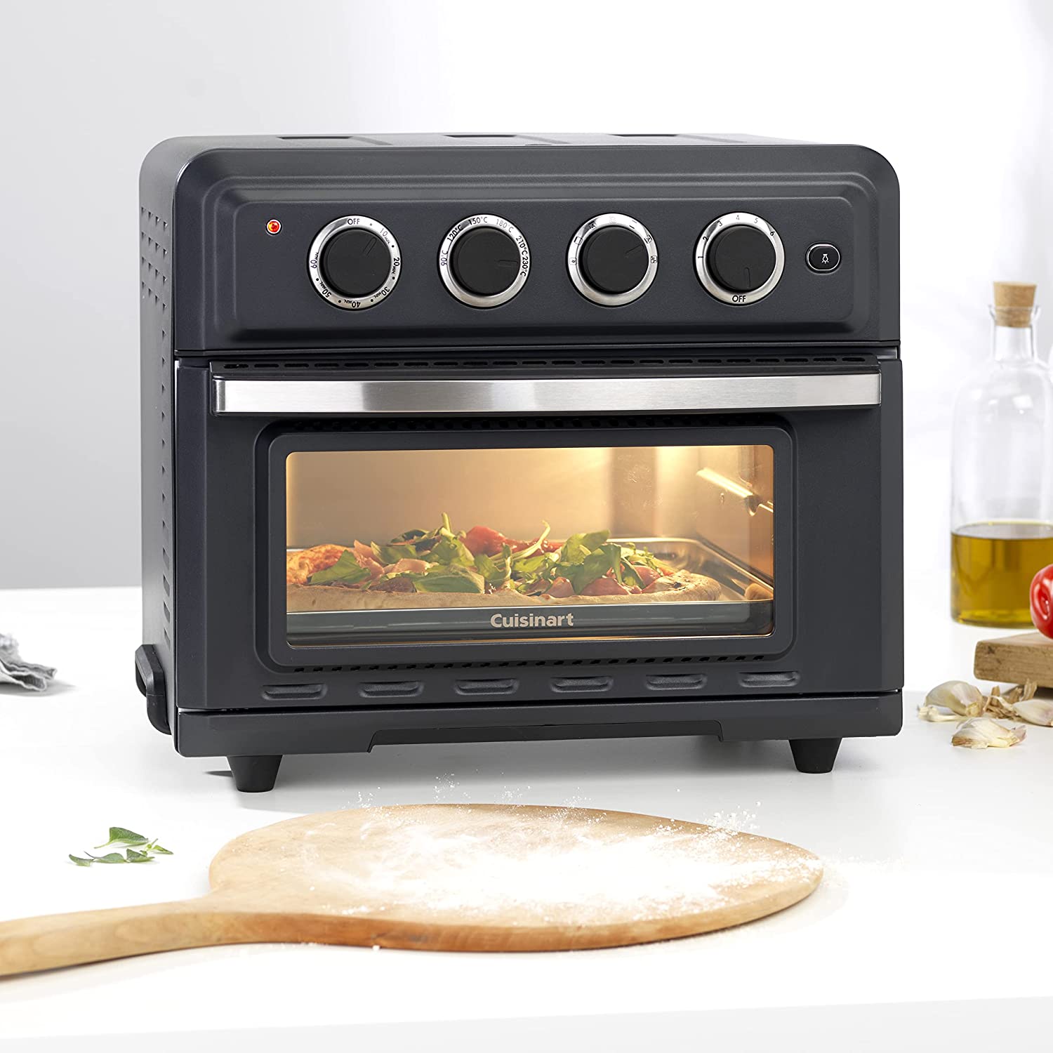 Cuisinart Air Fryer TOA60E Mini Oven, 7-in-1 Function: Hot Air Fryer, Oven, Grill, Toaster, Keep Warm, Black