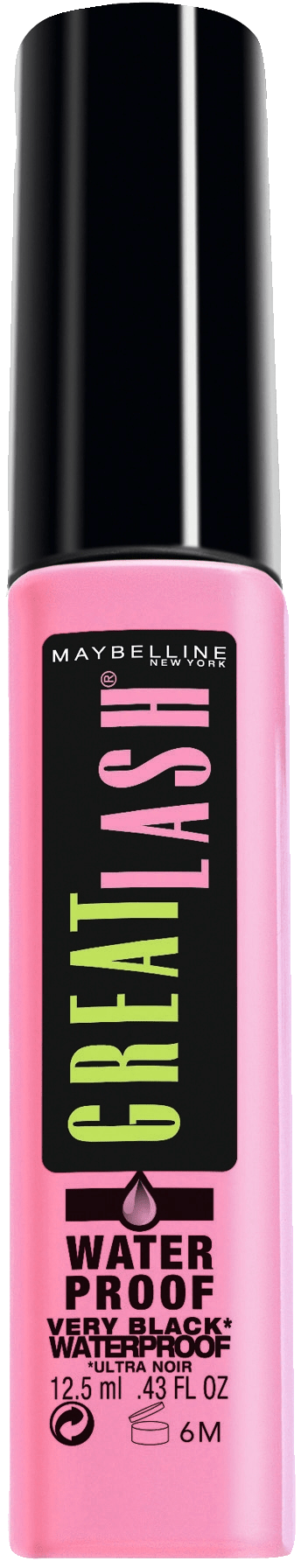 Maybelline Wimperntusche Great Lash Waterproof Mascara Very Black 73, 12,5 Ml