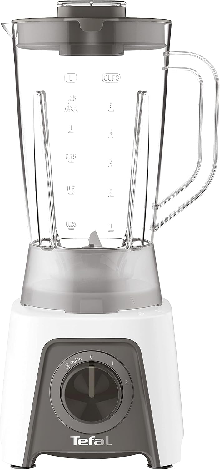 Tefal BL2C01 Blendeo Blendeo Blender | 450 W Motor | 1.5 Litre Capacity | 2 Speeds + Pulse Function | Duraforce Blades | Suction Cups for Secure Stand | White/Grey