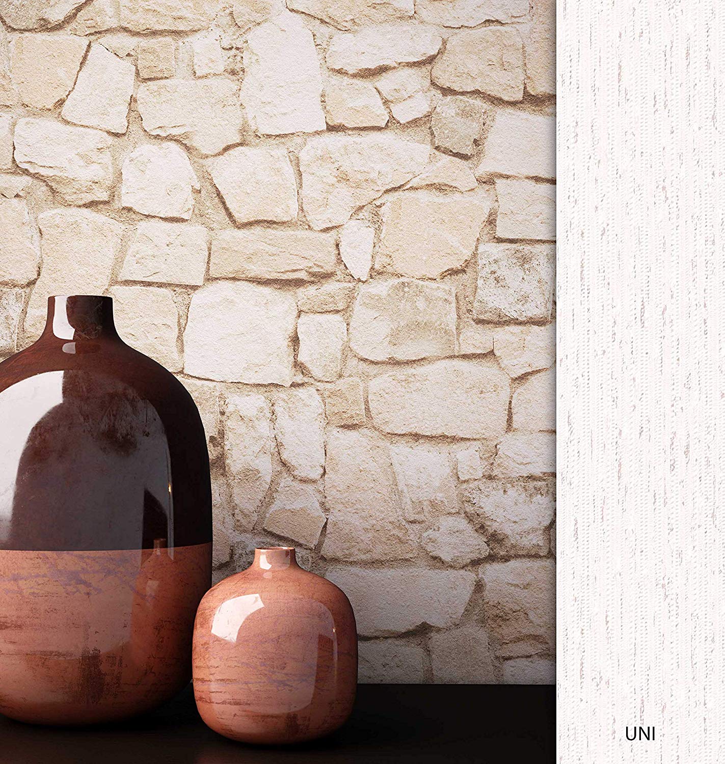 Newroom Design Newroom Stone Wallpaper Beige Wall Stone Modern Paper Wallpaper Brown Paper