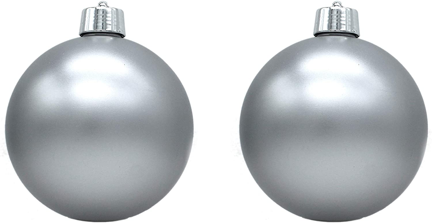 DARO DEKO Daro Christmas Baubles Xxl Diameter 20 Cm-Pack Of 2 Matt Silver
