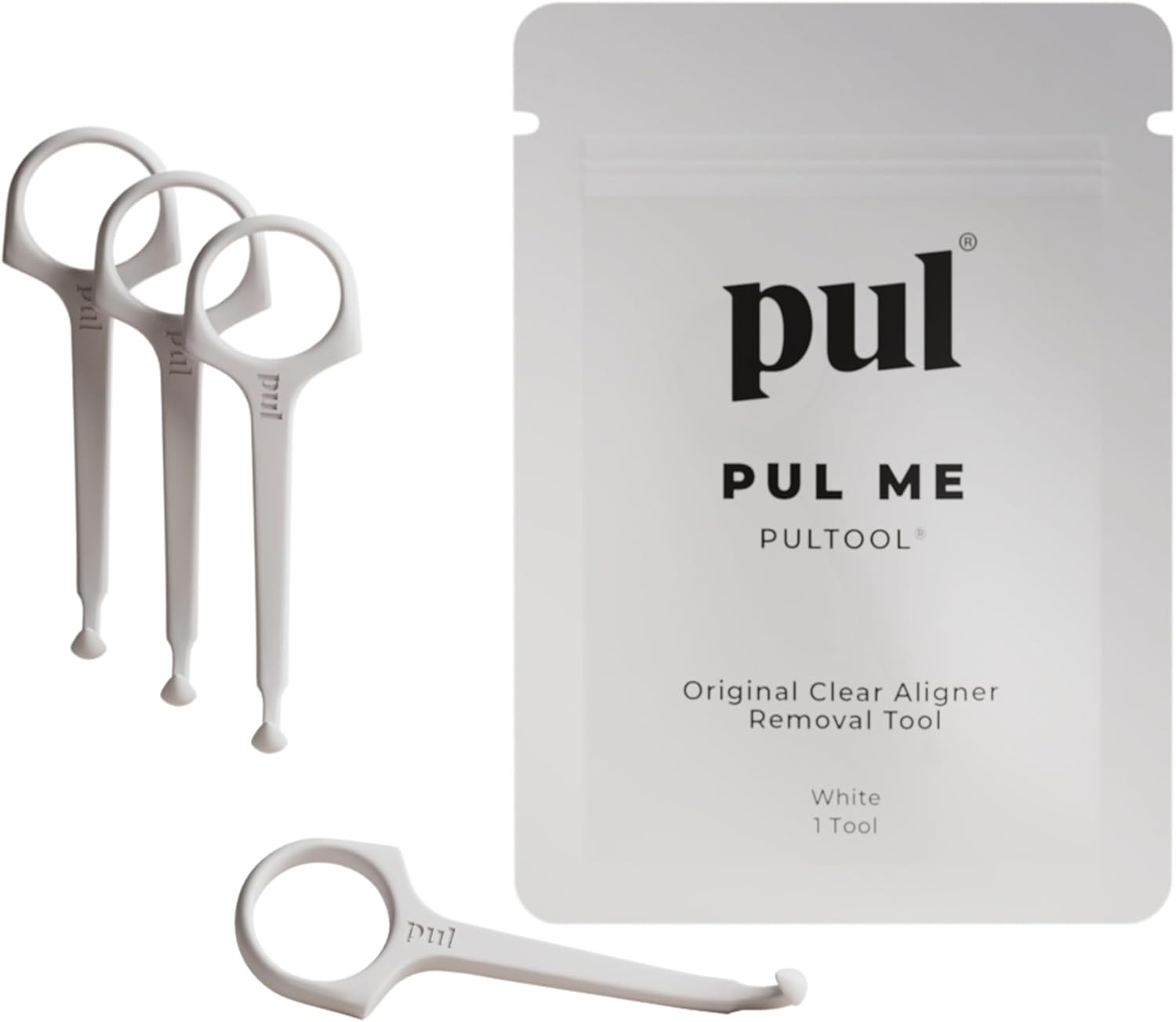 The Pultool Store PUL Aligner Removal Tool - White | Safe and Hygienic Hook for Invisalign and Retainer | Gentle BPA Free Design for Everyday Use