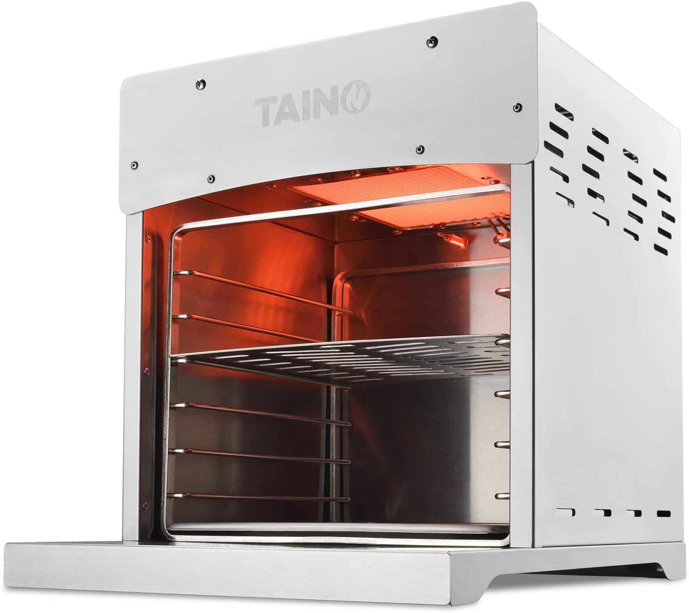 TAINO Top Heat Grill 800 Degrees High Performance Grill Beef Grill Steaker (Gas Operated – XXL with Pizza Stone)