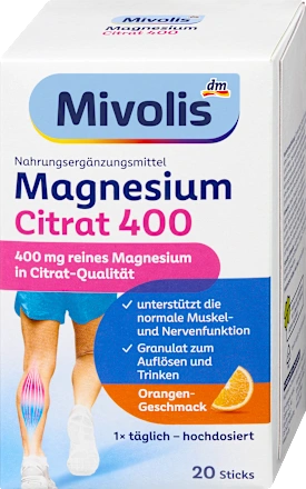 Magnesium Citrate 400 Granule Sticks 20 pcs, 120 g