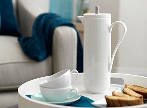 La Cafetiere Lexi Fine Bone China Cafetiere French Press Coffee Maker, Whit