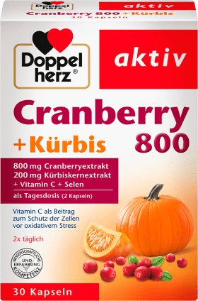Doppelherz Cranberry Pumpkin Vitamin C Selenium Capsules 30 Pcs., 27.7 G