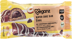 Veganz Chocolate bar, Waffle with dark chocolate, Wafer Choc Bar Dark, 30 g