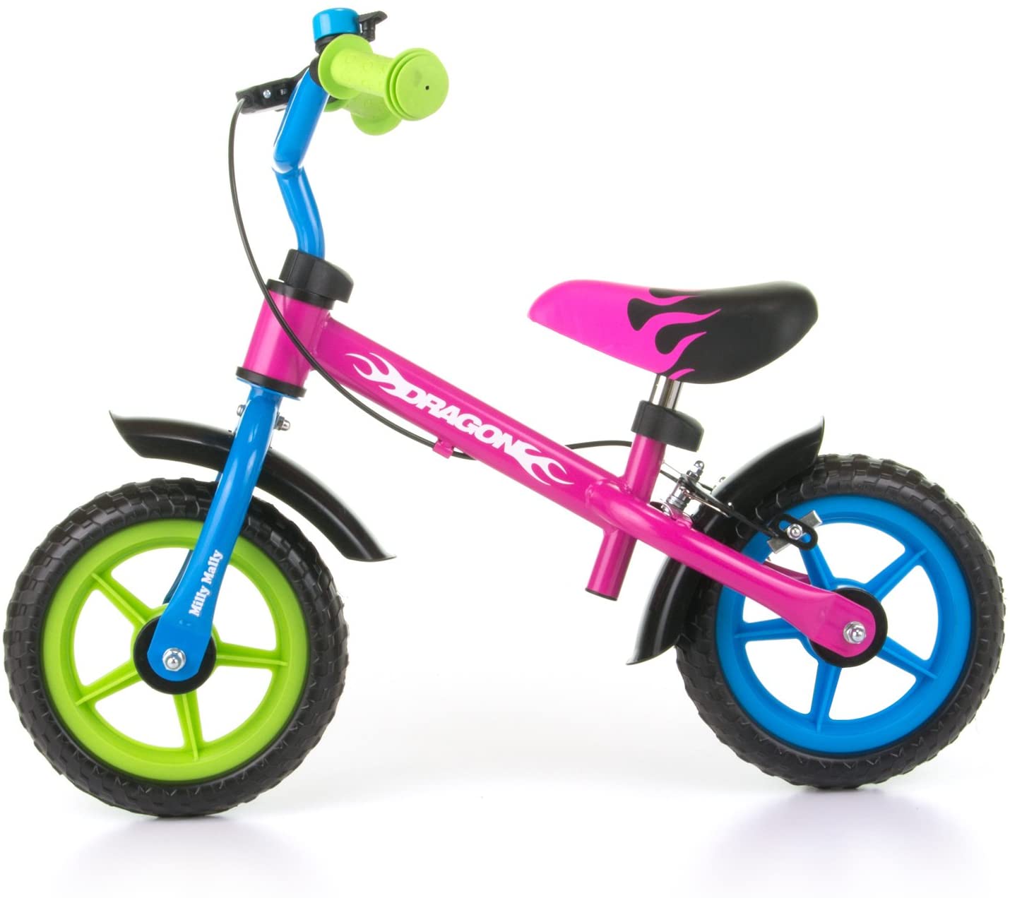 Milly Mally 2145 Childrens Balance Bike 10 Inch Wheels With Brakes And Bel