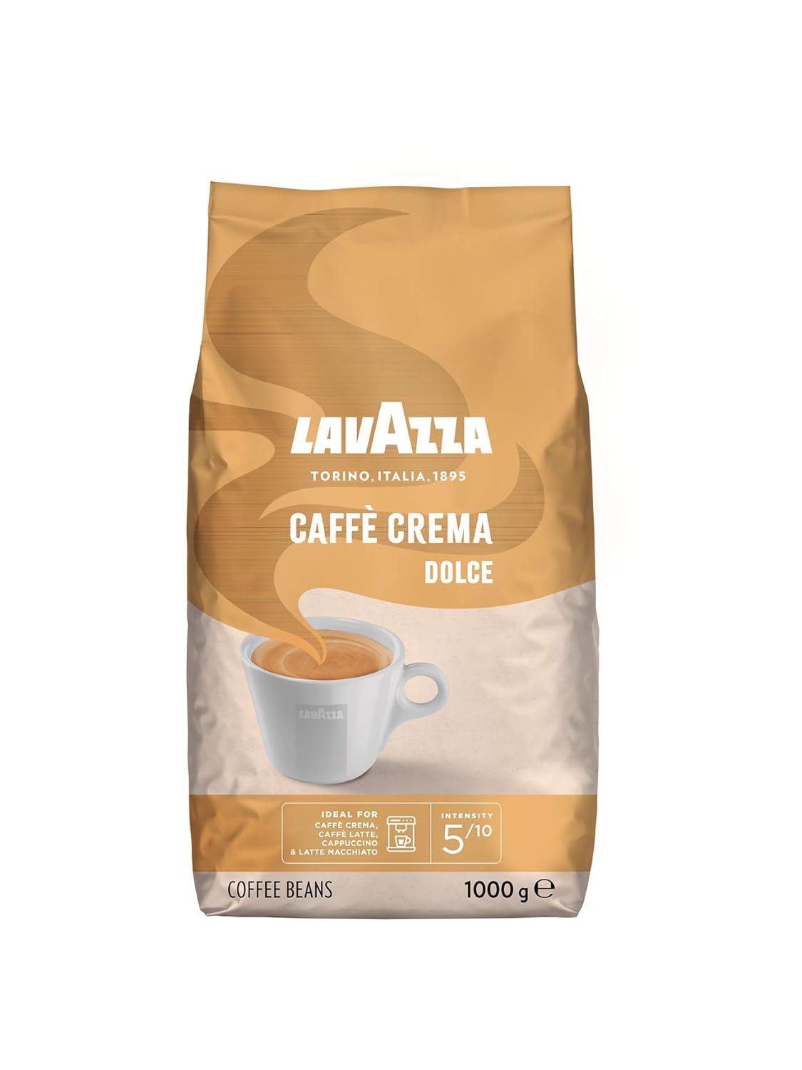 Lavazza Coffee Beans Caffè Crema Dolce Pack of 6 (6 x 1 kg)