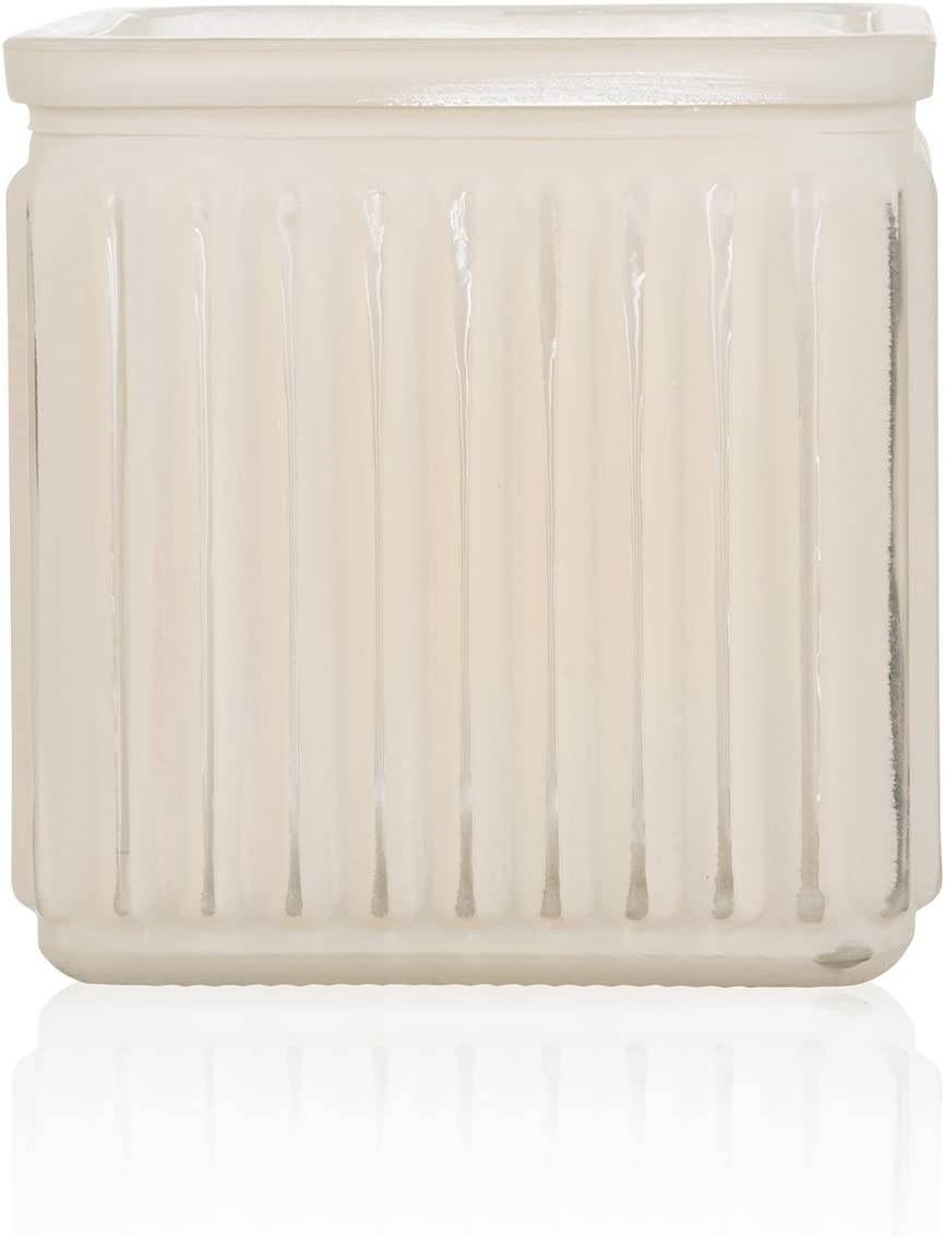Sandra Rich Glass Vase Vintage Stripes Cube Cream