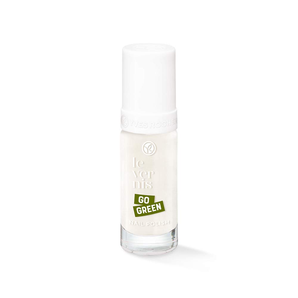 Yves Rocher COULEURS NATURE Nail Polish GO GREEN 01 Blanc Orchidée, Long-Lasting, Nourishing & Vegan, 1 x Bottle 5 ml, ‎01 orchid white