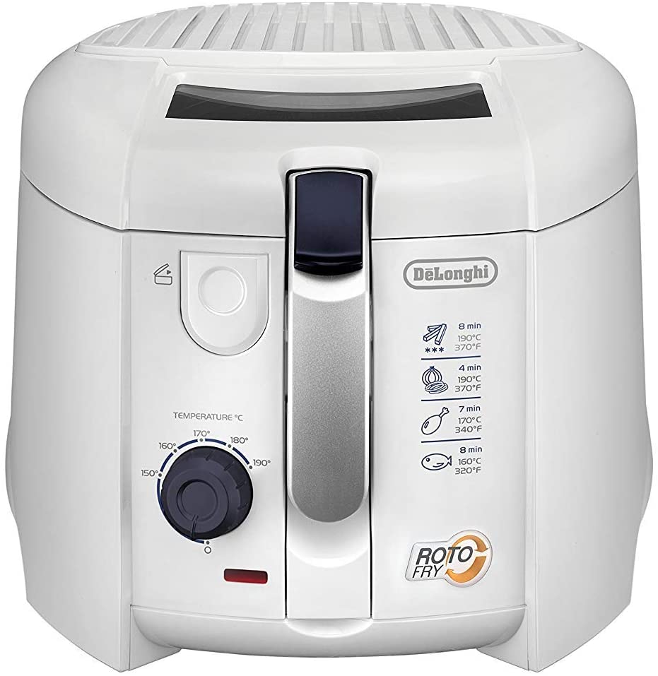 DeLonghi De\'Longhi F28211.W1 RotoFry deep fryer, 1800 W, 1.2 liters, stainless steel, white