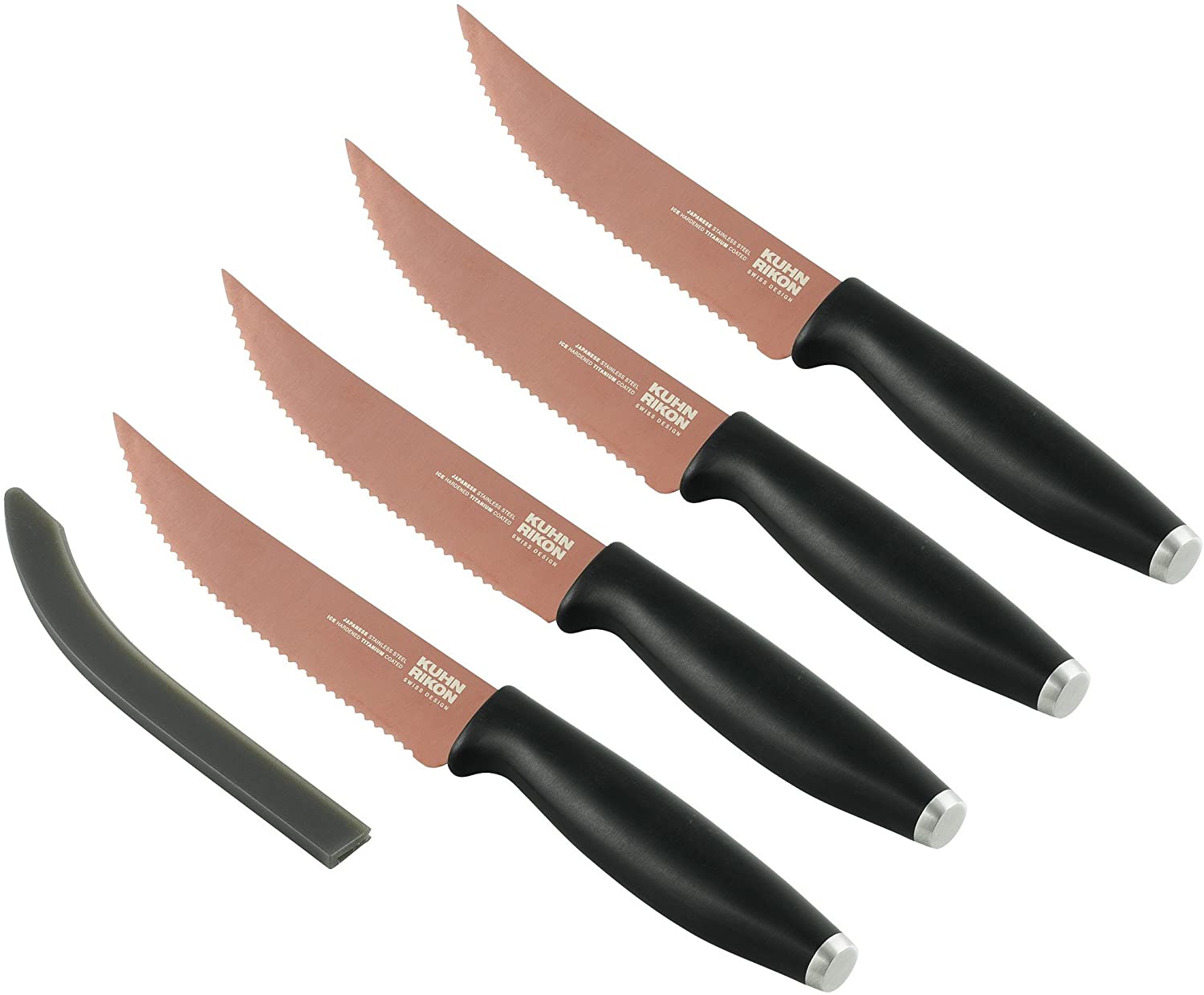 Kuhn Rikon Colori 23038 Titanium Stainless Steel Steak Knife Set Rosengold, Rose Gold, 32 x 21.5 x 2.5 cm, Pack of 4 Units