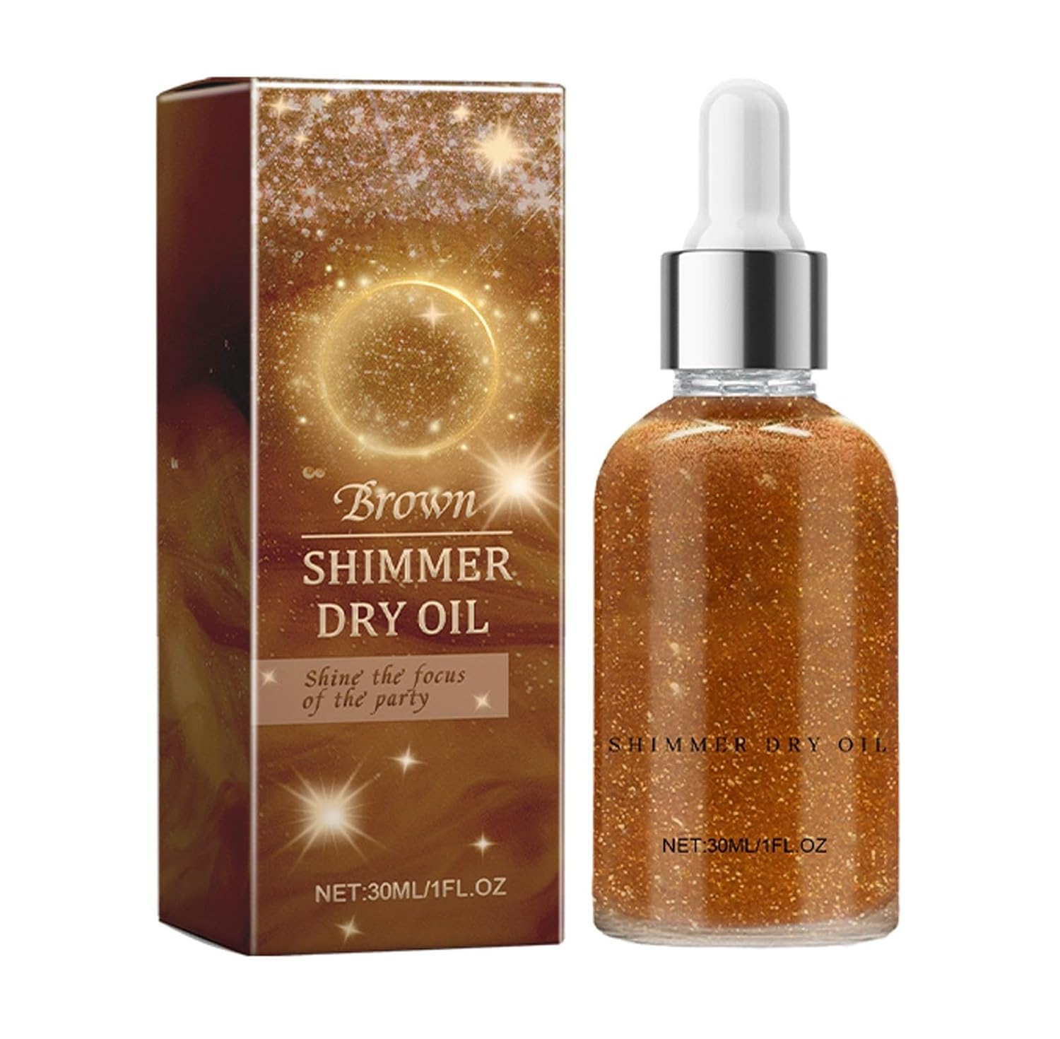 Generic Hautpflege Olive Orphic Body Opphic Body Glitter Oil 30ml Orphic Dry Oil Glowing Body Trockenöl Körperlotion Glitter Körperöl Farbwechselndes Glitteröl unter Lig Kosmetiksets Für (Brown, One Size)