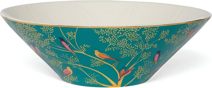 Sara Miller Chelsea Collection Green Large Salad Bowl Packed for Portmeirion