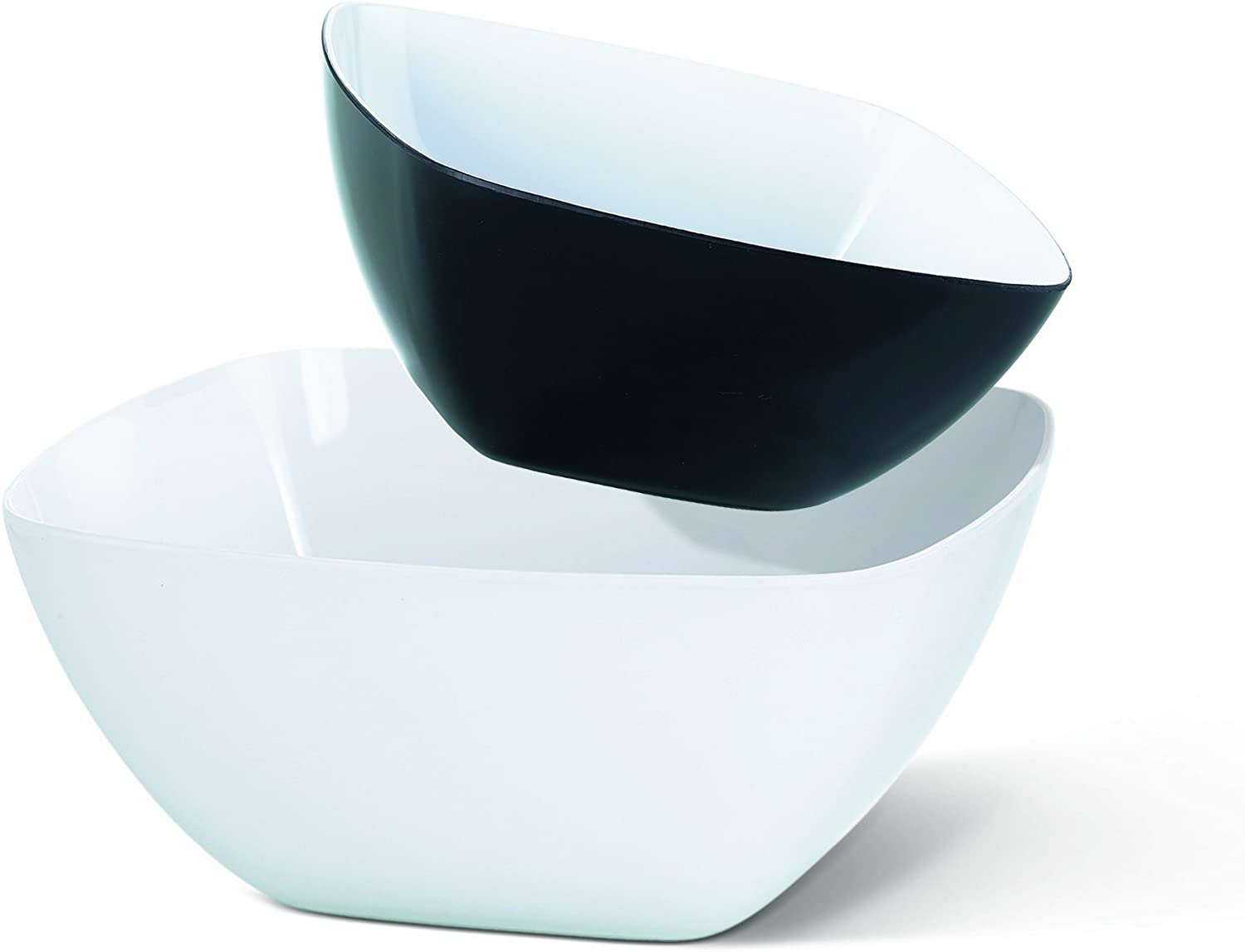 Emsa Vienna 506681 Square Plastic Bowls for Salad,, red, 14 cm