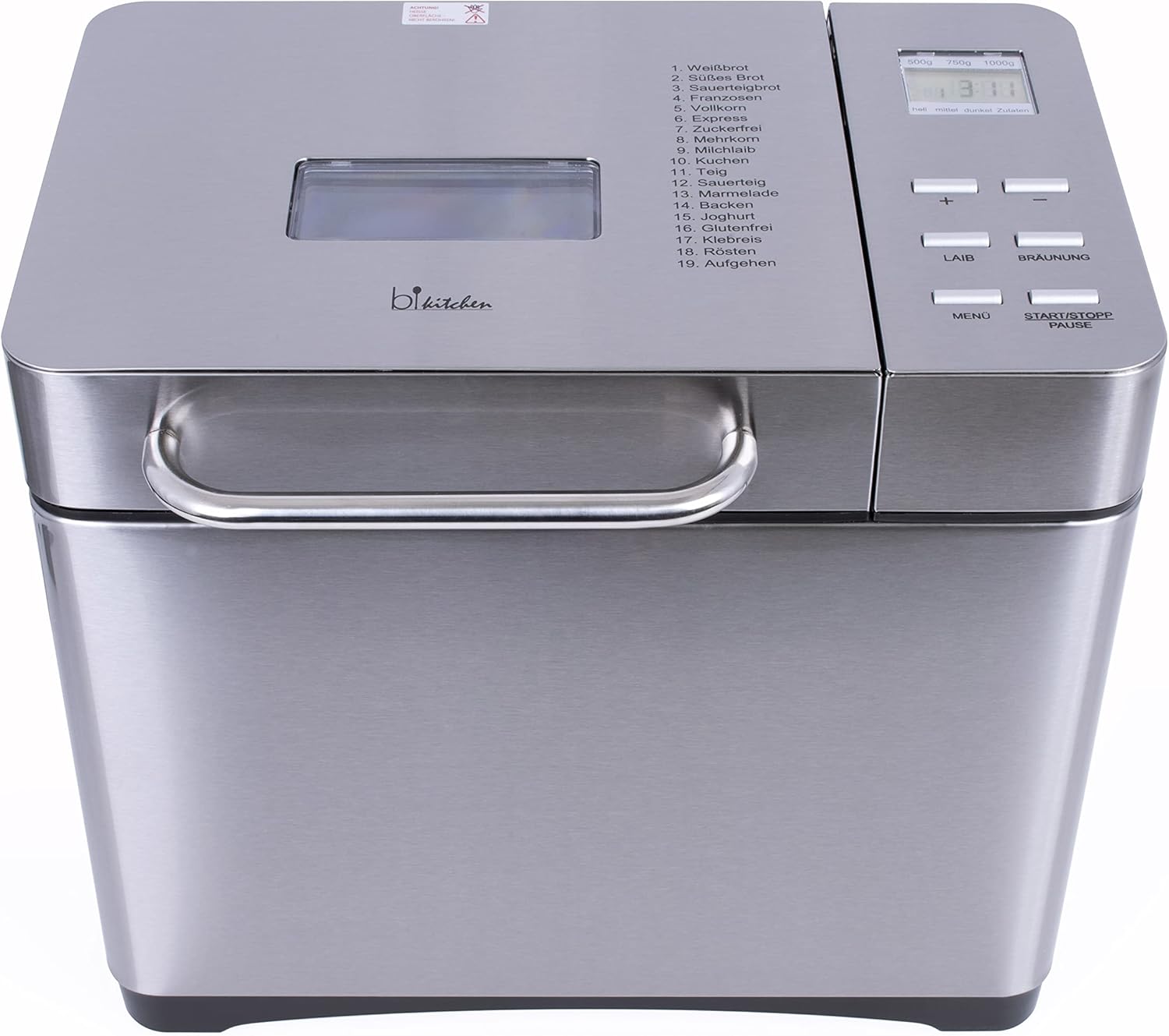 bake 501 Bread Maker 19 Baking Programmes 650 W Stainless Steel Silver