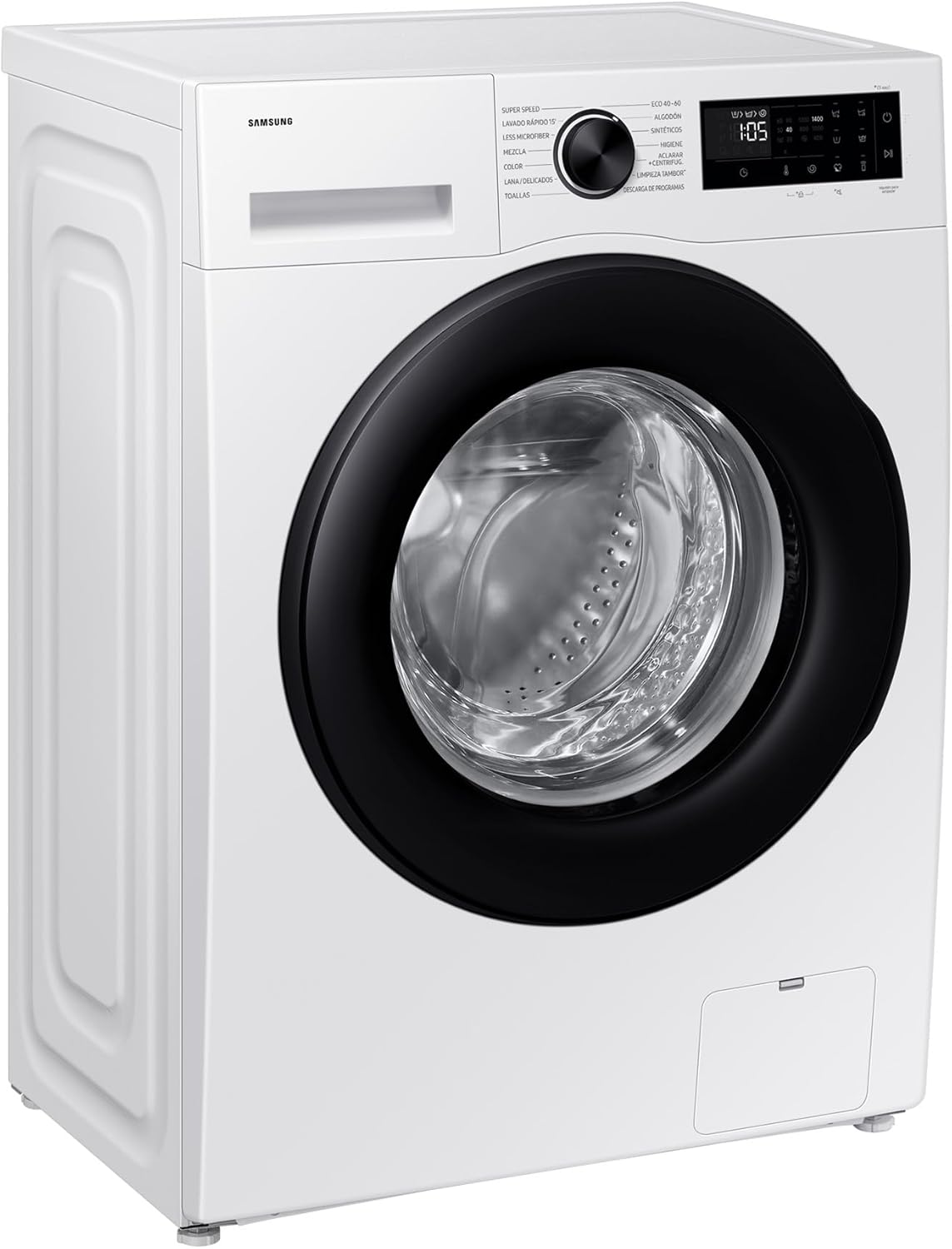 Samsung WW90DG5G34AEEG Washing Machine WW5100D SLIM, 9 kg, Energy Efficiency Class A (-10%), Only 48 cm Deep, Steam Program, AI Energy Mode, Ecobubble, WiFi, Microplastic Program, AI Wash, SuperSpeed ​​39 Min., White