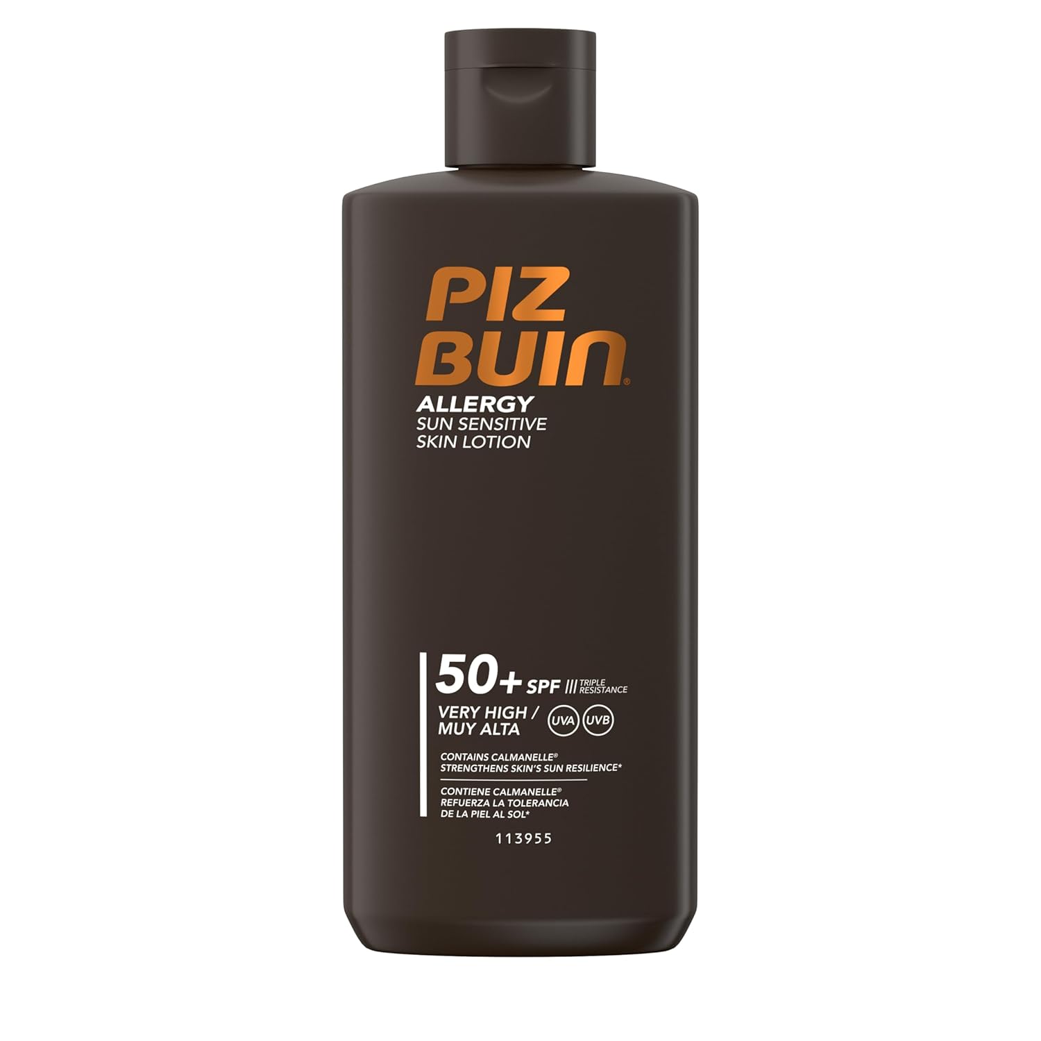 PIZ BUIN Allergy Sun Sensitive Skin Lotion FPS 50 (200 ml), Protector Solar Corporal with FP50, Protección Solar Muy Alta para pieles Sensitibles, Location Corporal with Filtros UVA/UVB