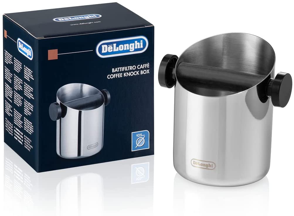 De’Longhi De\'Longhi DLSC059 Espresso Filter Container, Coffee Set Tee Box, Coffee Machine Accessories for Barista Home, Stainless Steel Tapping Container