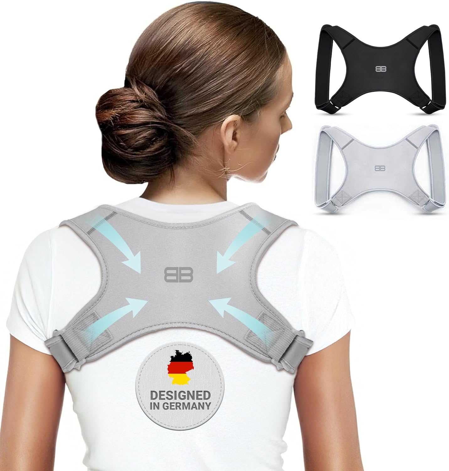 BACK BODYGUARD Store Back Bodyguard Posture Corrector – Innovative Back Straightener for Upright Posture – Posture Corrector – Straight Back, Grey, L