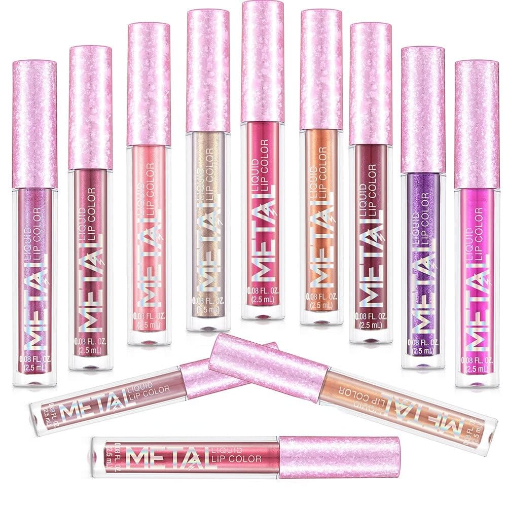 generic Pamo Metal Lip Color, Waterproof Lipstick, Cosmetics, Lip Color Makeup, Lip Gloss, Nightshop, Non-Fading Lip Gloss (Orange Pink), pink ‎orange