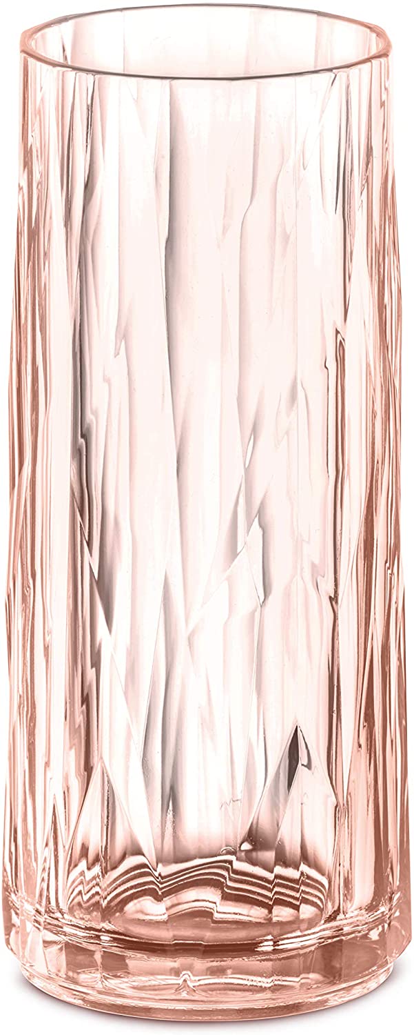Koziol Club No. 3 3403654 Long Drink Glass Transparent Rose Quartz