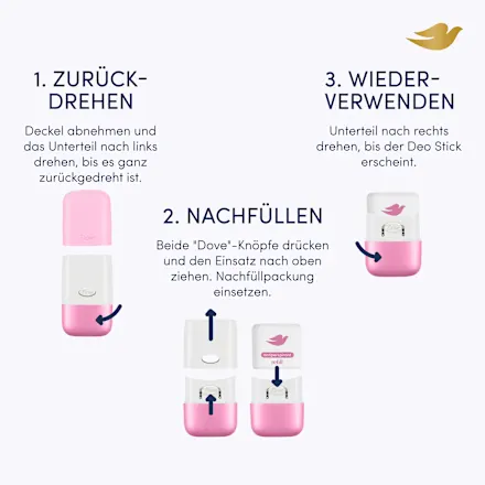 Dove Deodorant stick with floral and red fruit scent, refill pack, 35 ml