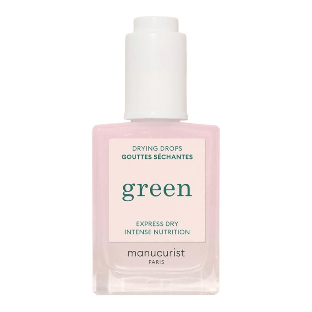 Manucurist Drying Drops for Nail Polish, Green, Quick Drying, Halves Drying Time - Care for Nails Nourishes Contours - 49.5% Biobased - Compatible with System Green 15ml