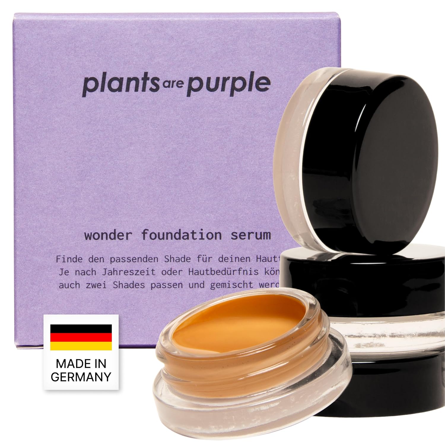 Wonder Foundation Serum - Make Up Gentle Coverage | All Skin Types | With Hyaluronic Acid + Squalane | Regenerating Effect | Tinted Face Serum Long-Lasting Glow | plants are purple testers