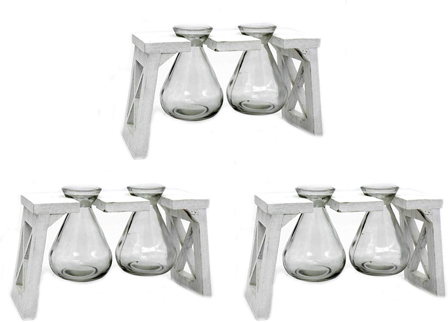 Daro Deko Wooden Frame With Two Glass Vases