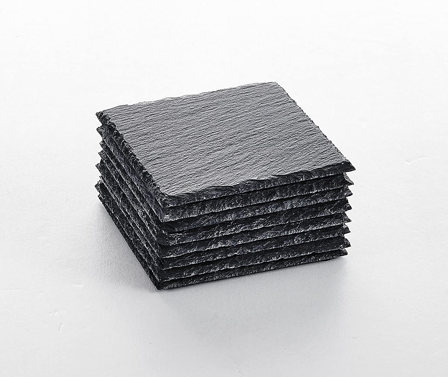 MALACASA, Nature.Slate Series 16-Piece Set 4 Inches / 10.8 x 10 x 0.5 cm Slate Slate Coasters