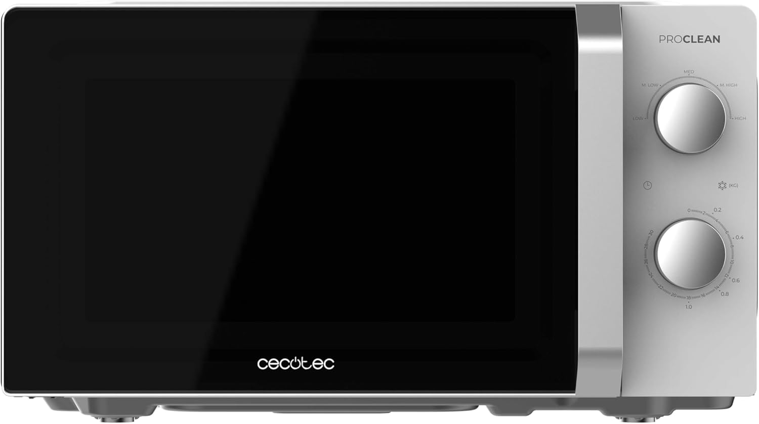 Cecotec Inverter Microwave, 19L, Proclean 2010 Inverter White, 700W, 19 Liter Capacity, 5 Power Levels, Turntable with 245 mm, Timer up to 30 Minutes and Acoustic Signal Transmitter