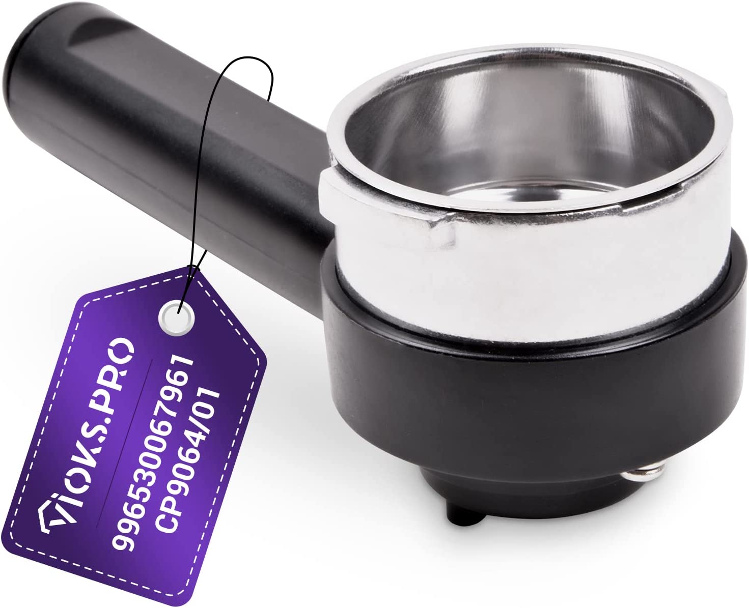 Vioks.pro Espresso Filter Holder 54 mm Diameter Replacement for Philips 996530067961 CP9064/01 with 2-Cup Strainer - Saeco Aroma Replacement Parts & Portafilter Accessories