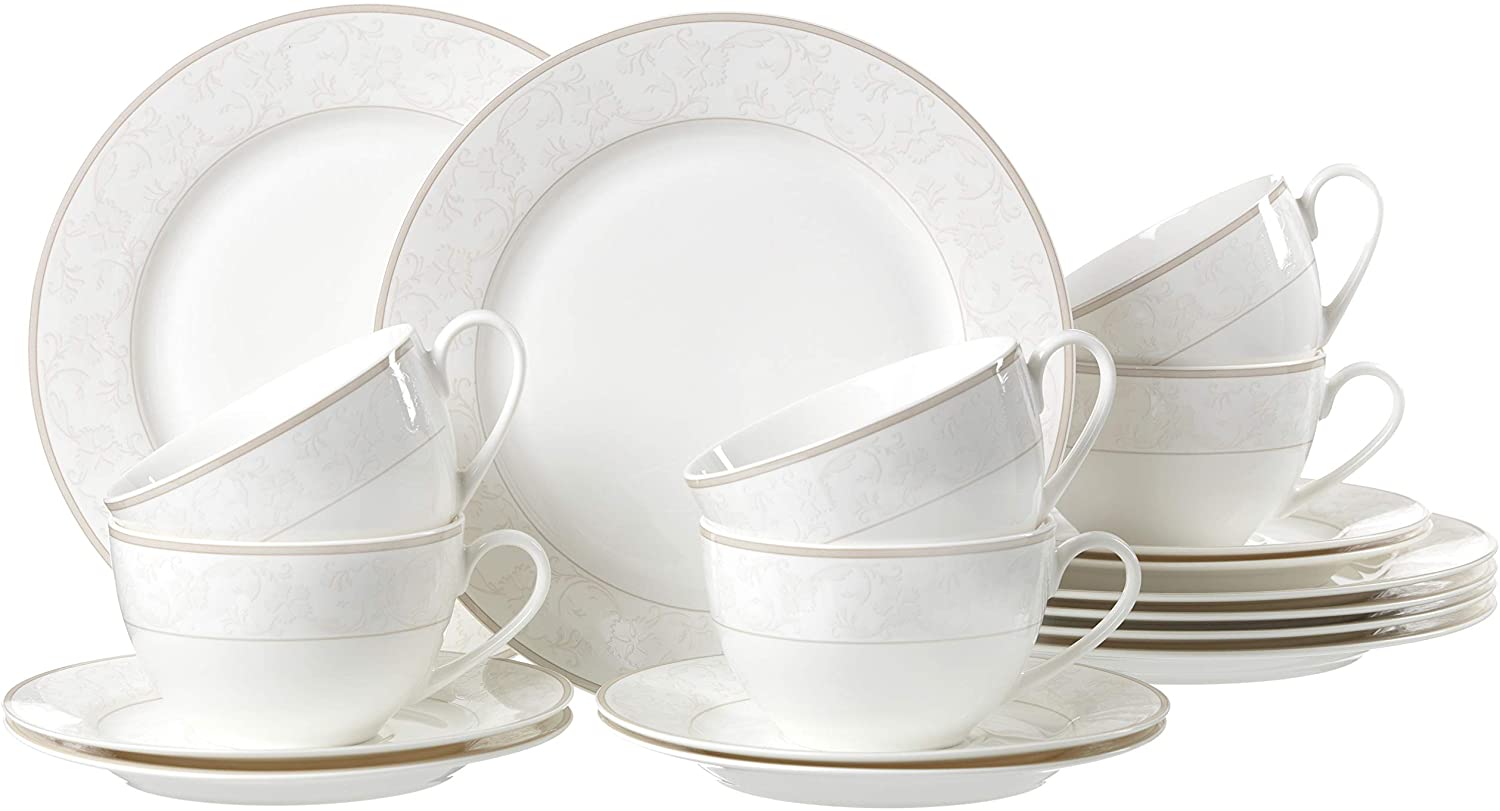 Ritzenhoff & Breker Isabella 12 Piece Fine China Porcelain Dinner Set White with Ornaments