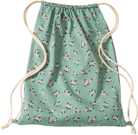 ALANA Gym bag with flower pattern, green, approx. 32 x 40cm, 1 piece